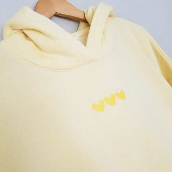 Reflex Love You Like A Summer Sunset Hoodie Sweatshirt L Butter Yellow Fleece - Picture 10 of 15